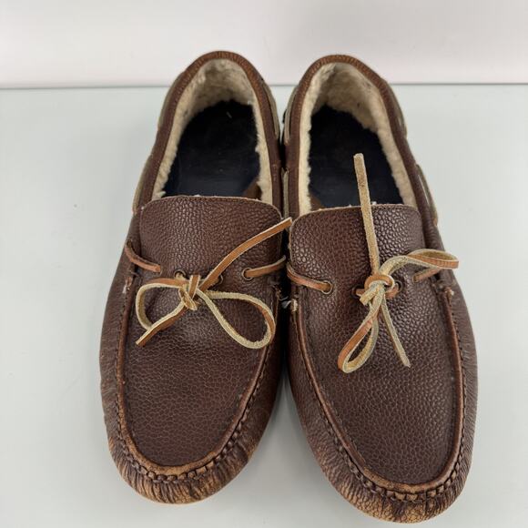 Cole Haan Air Grant Sherpa Lined Brown Leather Driving Mocs Slip On Men Sz 9.5 main image 4